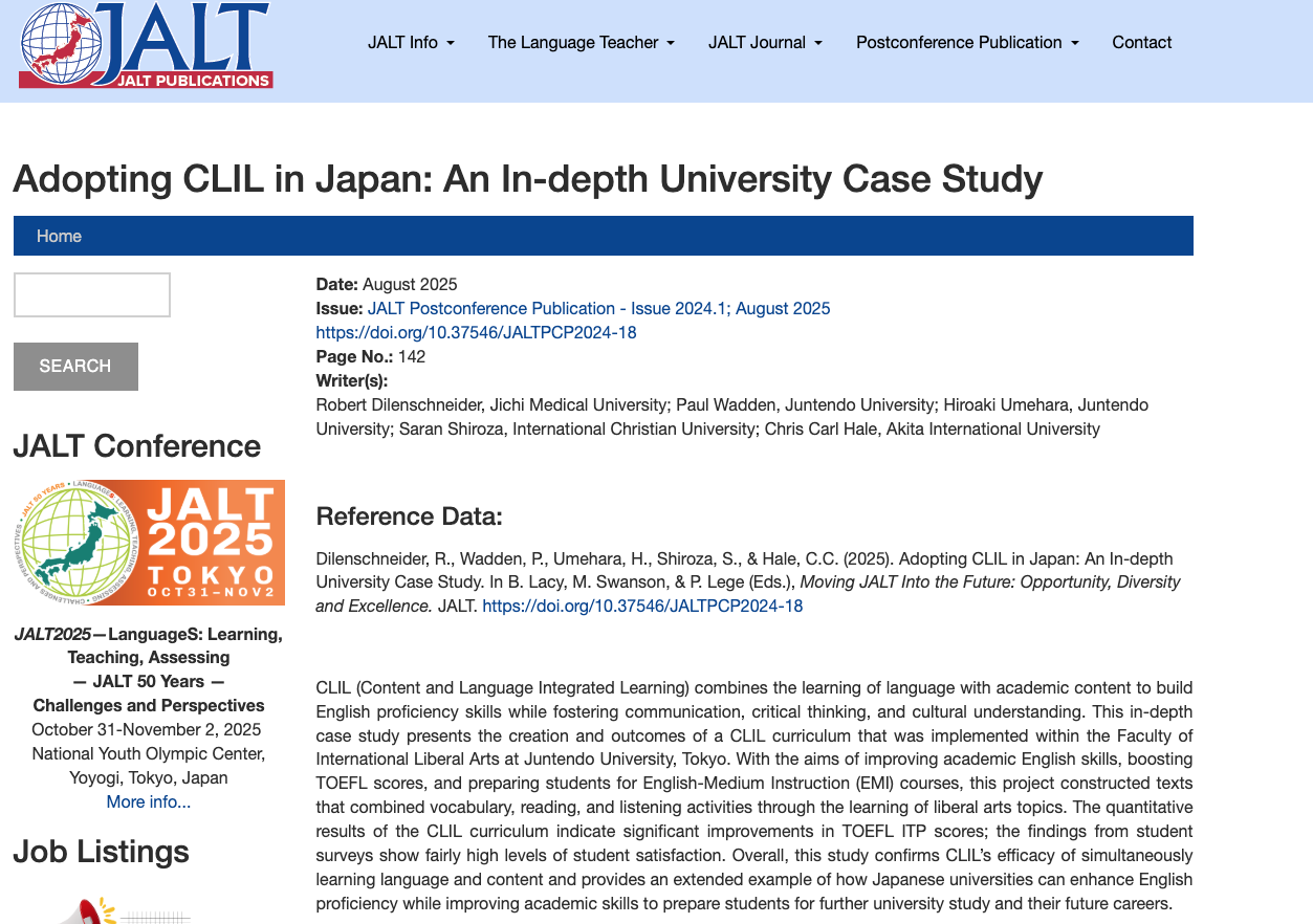 Adopting CLIL in Japan: An In-depth University Case Study